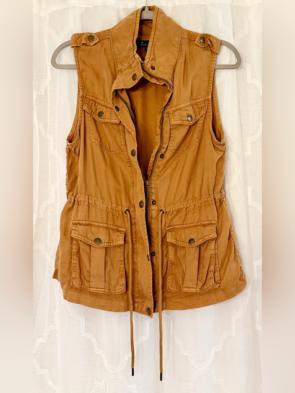 Trixxi Utility Cargo Vest Size Medium Camel Safari Military Style - Picture 2 of 10